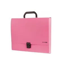 Папка - портфель Economix пластиковий A4 на застібці 1 відділення, рожевий (E31607-09)