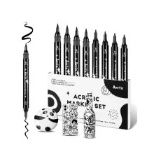 Художественный маркер Arrtx акриловые AACM-03-8BK, черные (LC303458)