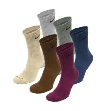 Шкарпетки Nike U NK ED PLS CSH CRW 6PR-132 SX6897-905 34-38 6 пар Білий/Сірий/Синій/Рожевий (196153841116)