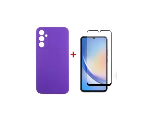 Чехол для мобильного телефона Dengos Kit for Samsung Galaxy A34 5G case + glass (Purple) (DG-KM-42)