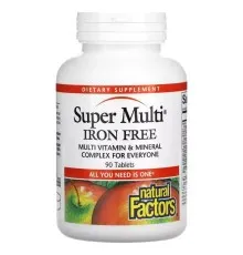 Мультивітамін Natural Factors Супер-Мультивітамін, без заліза, Super Multi, 90 таблеток (NFS-01508)