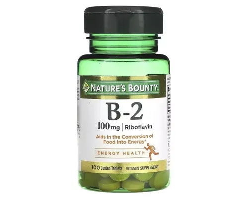 Витамин Nature's Bounty Витамин B2, 100 мг, Vitamin B2, 100 таблеток (NRT-00640)