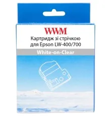 Стрічка для принтера етикеток WWM для Epson LW-400/700 18mm х 8m White-on-Clear (WWM-ST18S)