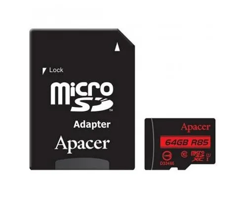 Карта памяті Apacer 64GB microSDXC class 10 UHS-I U1 (AP64GMCSX10U5-R)