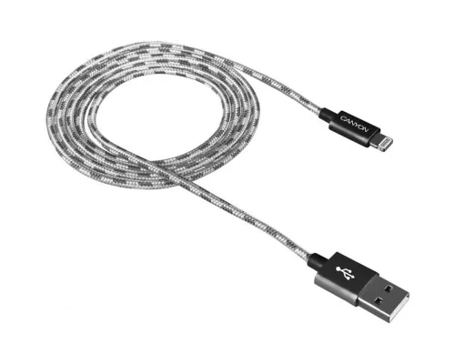 Дата кабель USB 2.0 AM to Lightning 1.0m Dark gray Canyon (CNE-CFI3DG)