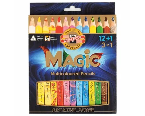 Олівці кольорові Koh-i-Noor Magic 12+1 кольорів (340801)