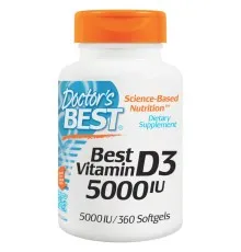 Витамин Doctor's Best Витамин D3 5000IU, 360 желатиновых капсул (DRB-00250)