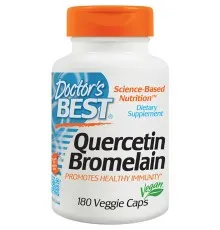 Вітамінно-мінеральний комплекс Doctor's Best Кверцетин і Бромелайн, Quercetin Bromelain, 180 капсул (DRB-00029)