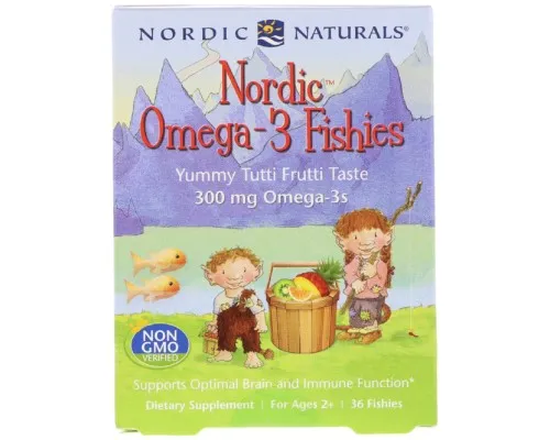 Жирные кислоты Nordic Naturals Конфеты в виде рыбок, Nordic Omega-3 Fishies, 300 мг, 36 Ры (NOR-31130)