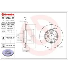 Тормозной диск Brembo 09.9078.20