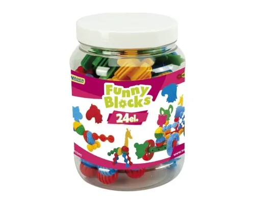 Конструктор Wader Funny blocks, 24 шт. (Маленька банку) (41940)