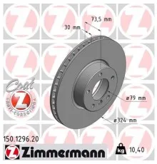 Гальмівний диск ZIMMERMANN 150.1296.20