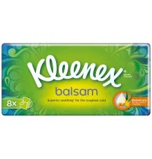 Серветки косметичні Kleenex Balsam тришарові 8 пачок по 10 шт. (5029053002033)