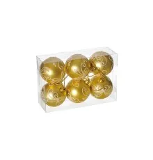Елочная игрушка Jumi 6 шт (6 см) золотые (5900410664128)