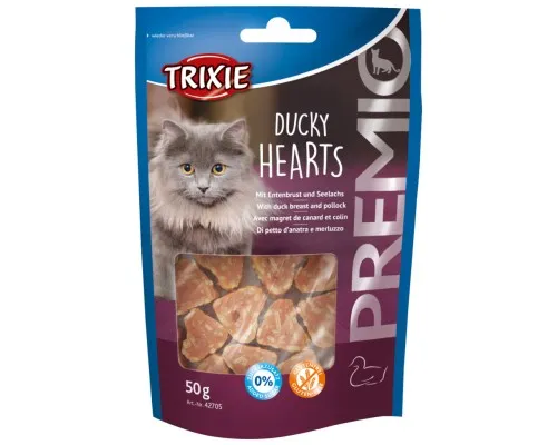 Ласощі для котів Trixie Premio Hearts качка/минтай 50 г (4011905427058)