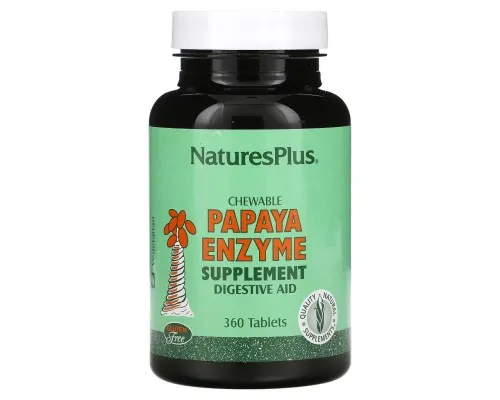 Трави Natures Plus Ферменти Папайї, Chewable Papaya Enzyme Supplement, 360 жува (NAP-04462)