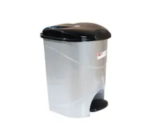 Контейнер для мусора Irak Plastik Bella №3 с педалью серый металлик 30 л (4567)