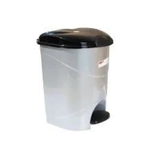Контейнер для мусора Irak Plastik Bella №3 с педалью серый металлик 30 л (4567)