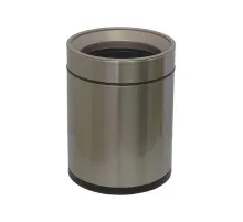 Контейнер для сміття JAH круглий без кришки з внутрішнім відром срібний металік 8 л (6337)