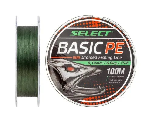 Шнур Select Basic PE 100m Dark Green 0.06mm 6lb/3kg (1870.27.58)