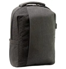 Рюкзак школьный Optima 17.5" USB Techno мужской 0.7 кг 16-25 л Черный с выделенными элементами (O97593-02)