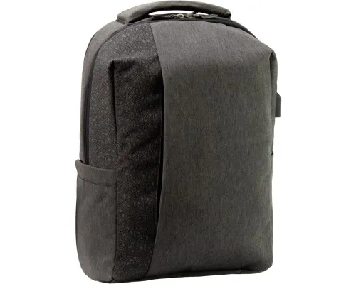 Рюкзак шкільний Optima 17.5 USB Techno чоловічий 0.7 кг 16-25 л Чорний з виділеними елементами (O97593-02)