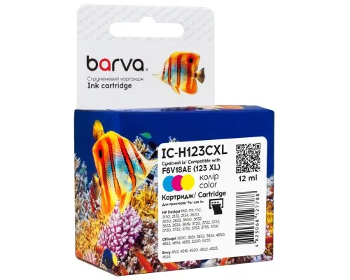 Картридж Barva HP 123XL color/F6V18AE, 12 мл (IC-H123CXL)