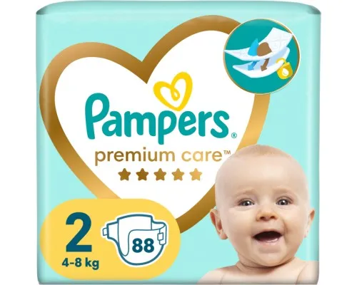Підгузки Pampers Premium Care Розмір 2 (4-8 кг) 88 шт (8006540857717)