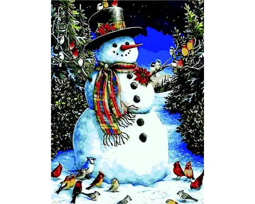 Картина по номерам ZiBi Снеговик в цилиндре 40*50, ART Line (ZB.64116)