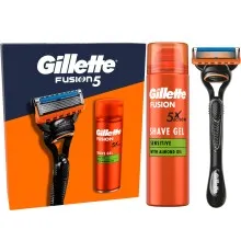 Набор косметики Gillette Fusion5 Станок для бритья мужской (бритва) с 1 сменным лезвием + Гель для бритья 200 мл (8700216075329)