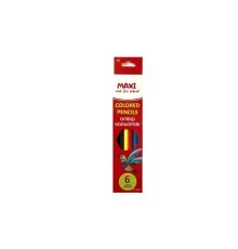 Олівці кольорові Maxi Africa пластикові, 6 кольорів (MX11529)
