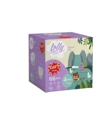 Подгузники Lolly Premium Soft размер 4 (7-18 кг) Подгузники 36 шт + Подгузники-трусики 30 шт + Подарок (4820174981204)