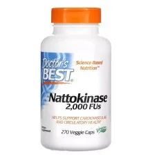 Пробиотики Doctor's Best Наттокиназа, 2000 FU, Nattokinase, 270 вегетарианских капсул (DRB-00253)