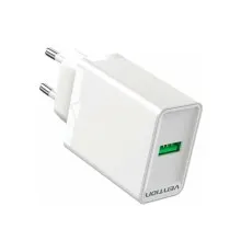 Зарядний пристрій Vention 1xUSB 18W (USB-A) QC3.0 white (FABW0-EU)