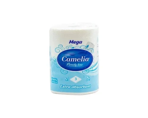 Паперові рушники Camelia Mega Білі 3 шари 1 рулон (8606107569871)