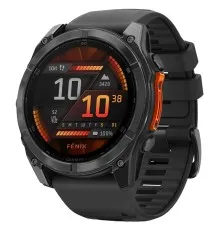 Смарт-годинник Garmin fenix 8 51mm, AMOLED, Glass/SS, SlateGray Steel/Black,BlkBnd, GPS (010-02905-00)