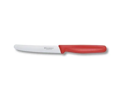 Кухонний ніж Victorinox Standart для овощей 11 см, с волнистым лезвием, красный (5.0831)