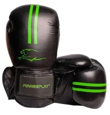 Боксерські рукавички PowerPlay 3016 10oz Black/Green (PP_3016_10oz_Black/Green)