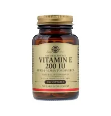 Вітамін Solgar Вітамін E, 200 МE, Vitamin E 200 IU, 100 желатинових капсул (SOL-03481)
