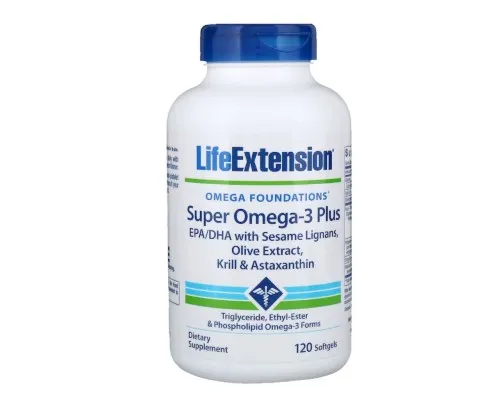 Жирні кислоти Life Extension Супер Омега-3 Плюс, Omega Foundations, Super Omega-3 Plus, 1 (LEX-19881)