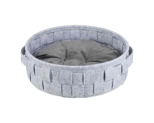 Лежак для тварин Trixie Lennie фетр плетений (40 см) Сірий (4047974383919)