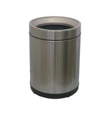 Контейнер для сміття JAH круглий без кришки з внутрішнім відром срібний металік 10 л (7039)