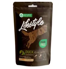 Ласощі для собак Nature's Protection Lifestyle Soft duck dices with seaweed 75 г (SNK46143)