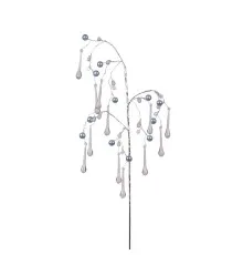 Декоративна гілка YES! Fun Кристали-краплі, Намистини сірі, 60 см (973917)
