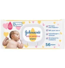Детские влажные салфетки Johnson’s baby Экстра нежные 0+ 56 шт (3574661599250)