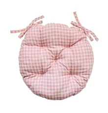 Подушка на стул Прованс круглая Bella Розовая клетка D-40 (4823093417045)