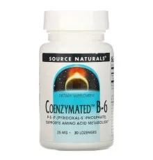 Витамин Source Naturals Коэнзим Витамина B6, 25 мг, Coenzymated™ Vitamin B-6, 30 таблеток для (SN0940)