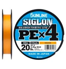 Шнур Sunline Siglon PE н4 300m 1.2/0.187mm 20lb/9.2kg Помаранч (1658.09.54)