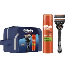 Набор косметики Gillette Бритва Fusion ProGlide с 2 сменными картриджами + Гель для бритья Fusion 200 мл + Косметичка (8700216075459)