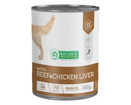 Консервы для собак Nature's Protection Beef and Chicken Liver 800 г (KIK45606)